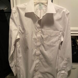 Brooks Brothers Slim Sz 15 White Button Down 100% Cotton